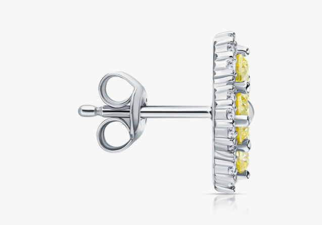 Boucles d'oreilles en argent avec zircon cubique — 2
