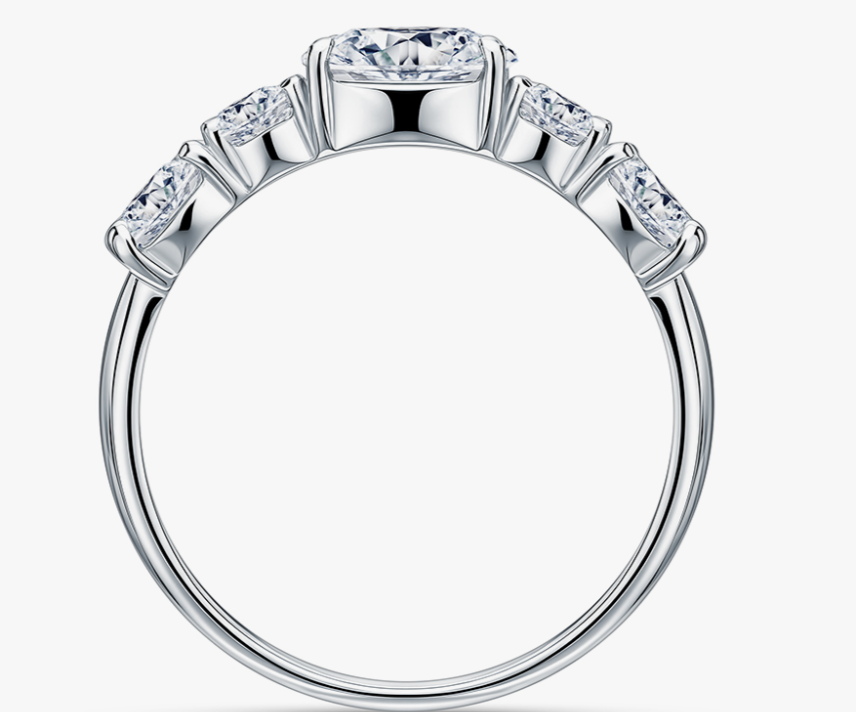 Bague en argent avec zircon cubique couple — 2