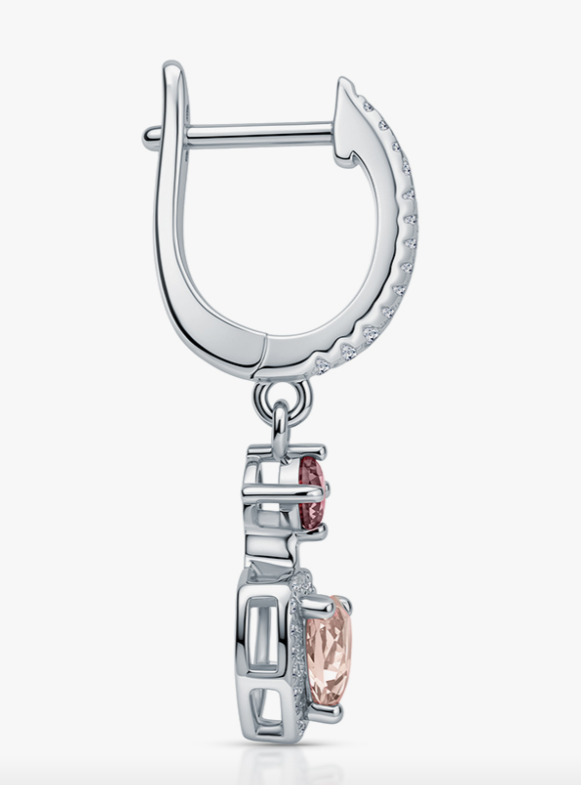 Boucles d'oreilles en argent avec zircon cubique rose — 2