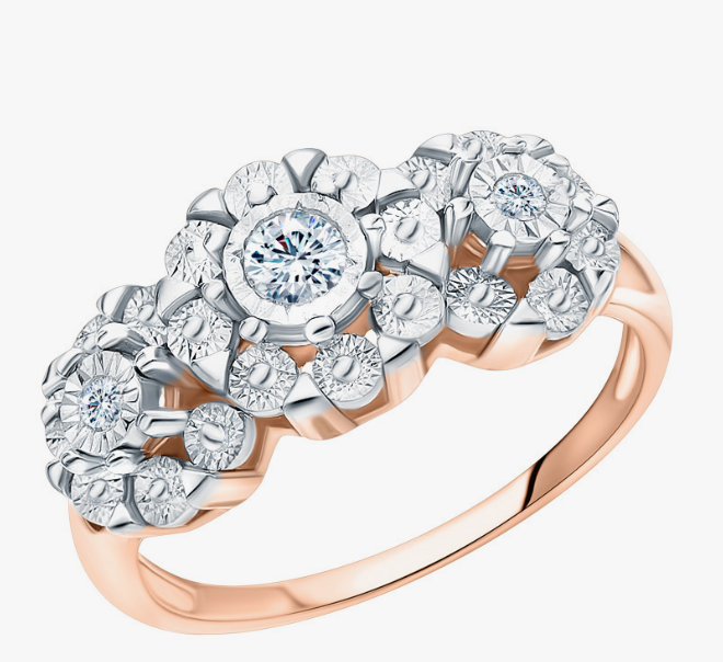 Bague or avec diamants naturels