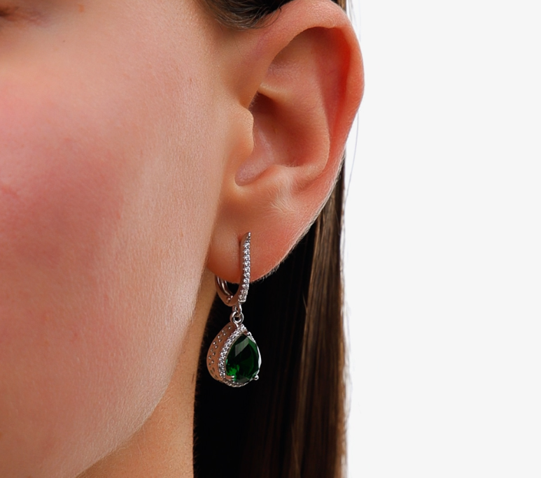 Boucles d'oreilles en argent ornées d'alpanites et de zirconiums cubiques — 2