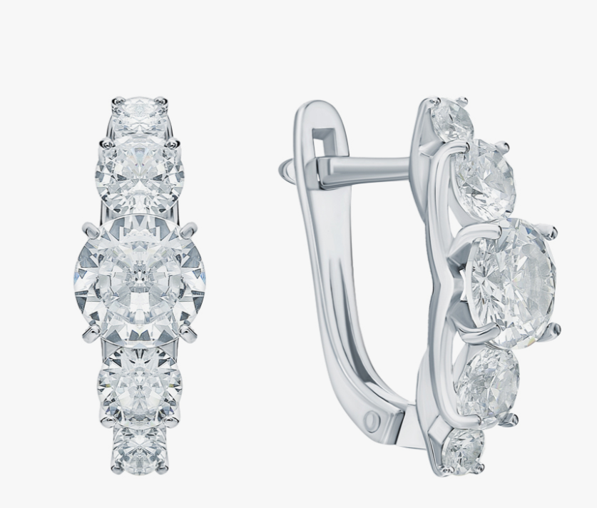 Boucles en argent avec zircon cubique