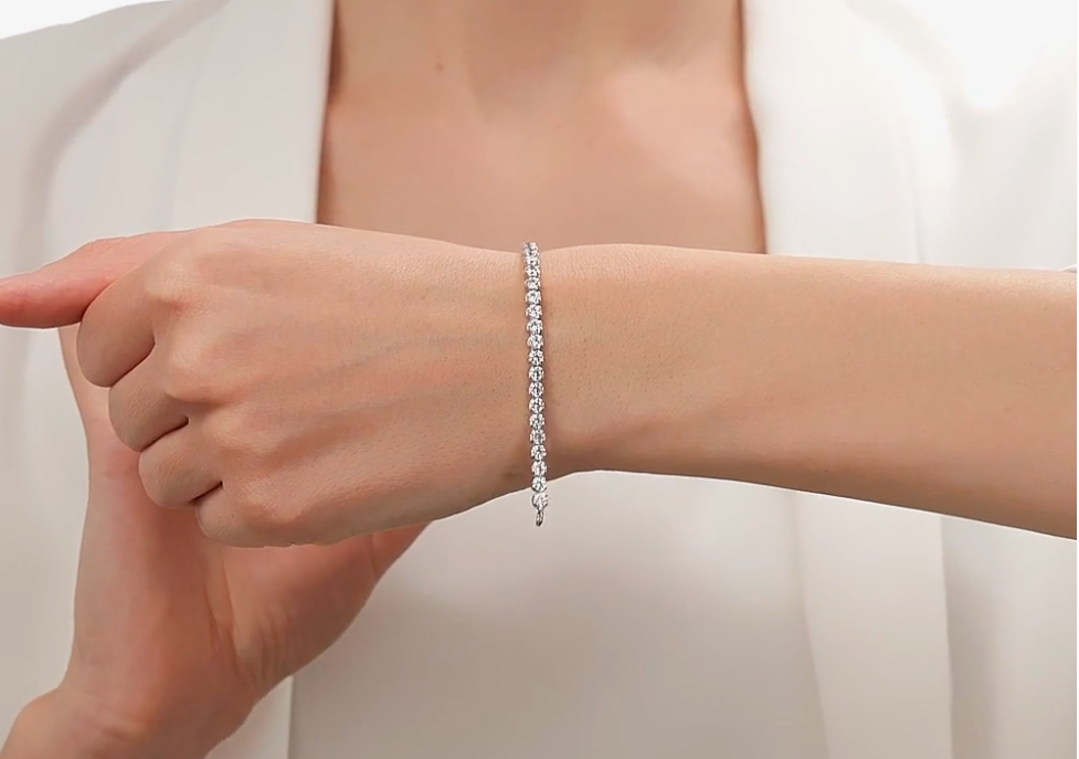Bracelet en argent avec zircon cubique zir — 4