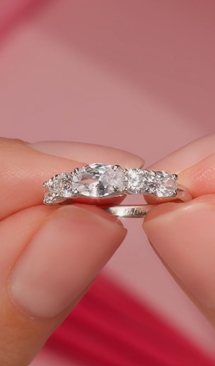 Bague en argent avec zircon cubique couple — 4