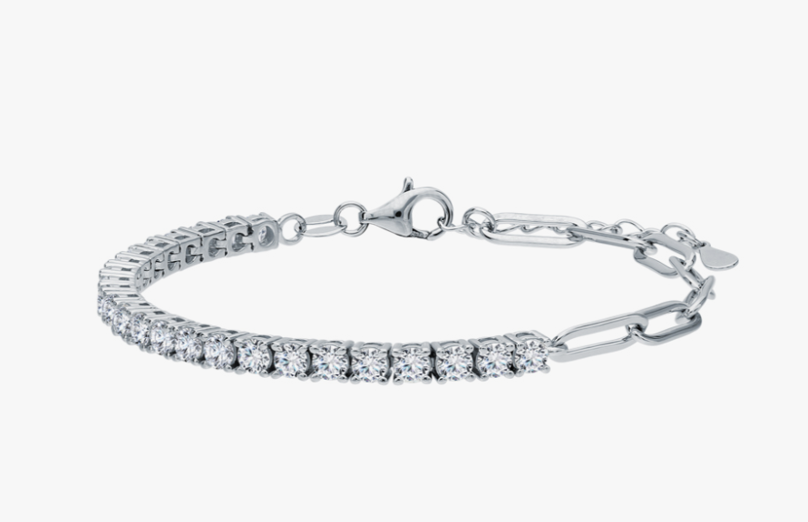 Bracelet en argent avec zircon cubique