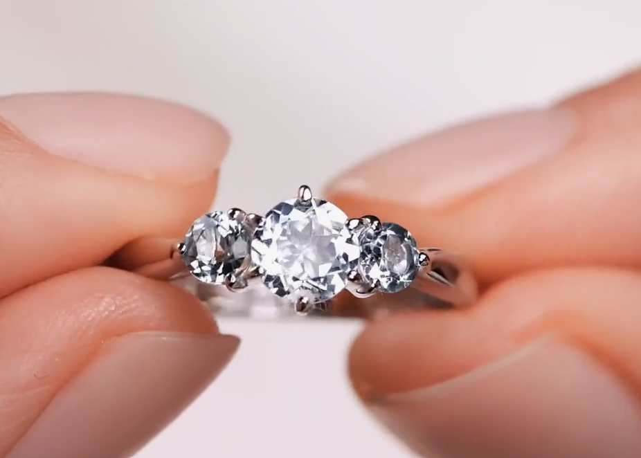 Bague en argent ornée de topazes naturelles — 2