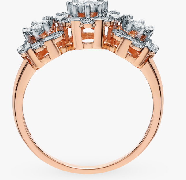 Bague or avec diamants naturels — 2