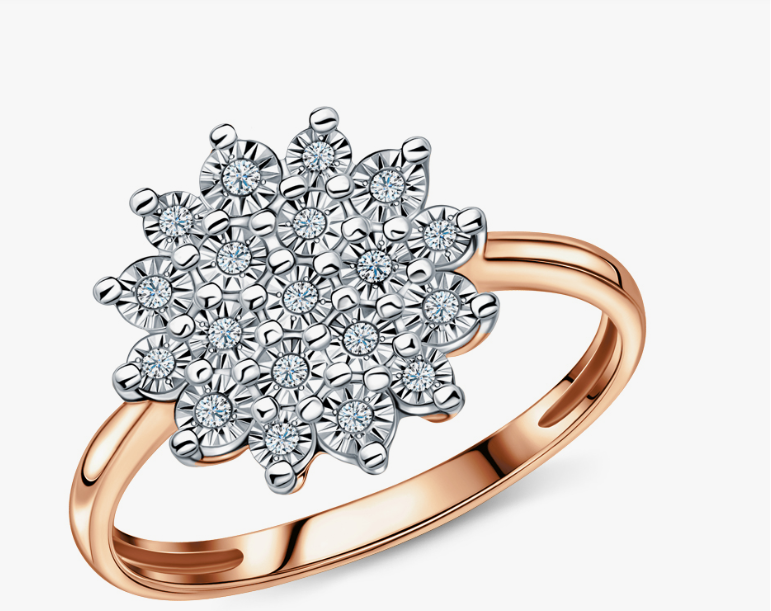 Bague en or avec diamant naturel