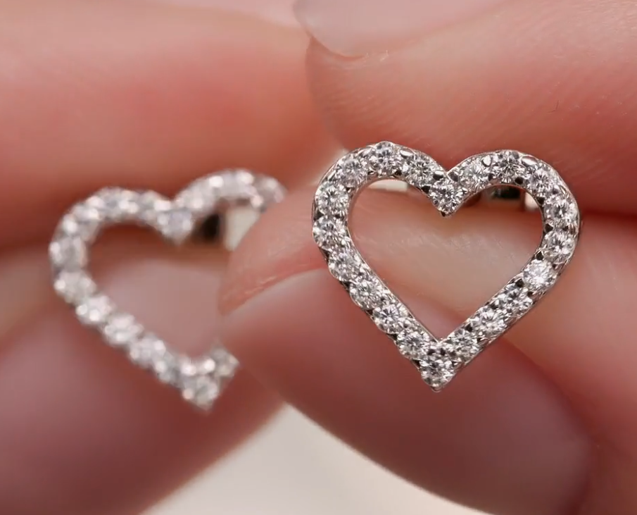 Boucles d'oreilles en argent avec zircon cubique ceaur — 4