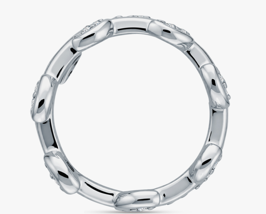 Bague en argent avec zircon cubique feuille — 2