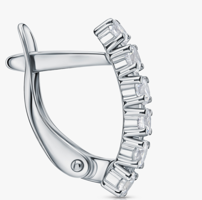 Boucles d'oreilles en argent avec zircon cubique brillonte — 2