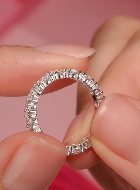 Bague en argent avec zircon cubique ronde — 3