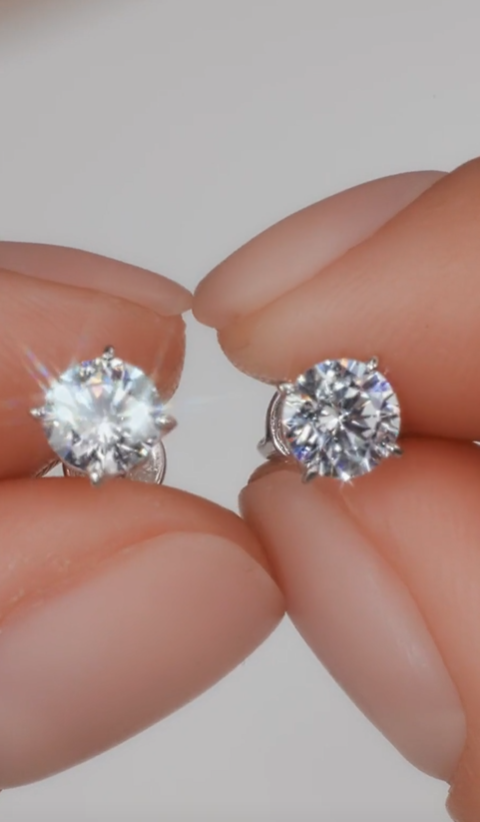 Boucles d'oreillesen argent 925 et zircon cubique — 2