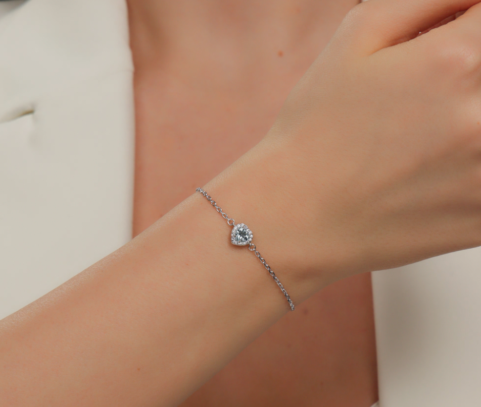 Bracelet en argent orné de topazes naturelles et de zirconiums cubiques — 2