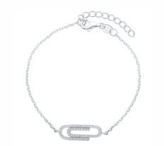 Bracelet en argent avec zircon