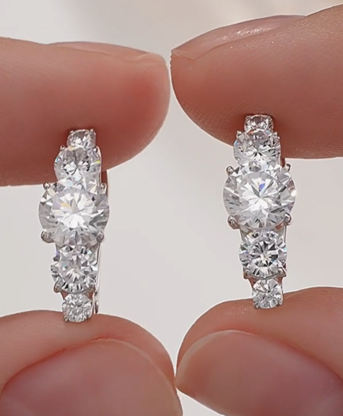 Boucles en argent avec zircon cubique — 5