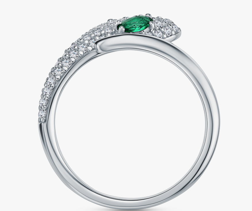 Bague en argent avec zircon cubique serpon — 2