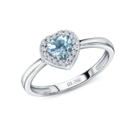 Bague en argent ornée de topazes naturelles et de zirconiums cubiques