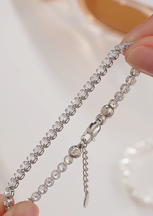 Bracelet en argent avec zircon cubique zir — 3