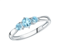 Bague en argent ornée de topazes naturelles