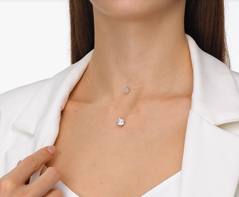 Collier en argent avec zircon cubique double — 5