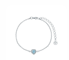 Bracelet en argent orné de topazes naturelles et de zirconiums cubiques