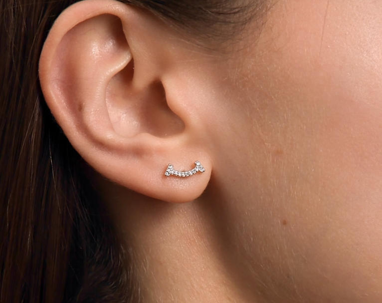Boucles d'oreilles en argent avec diamants naturels — 3