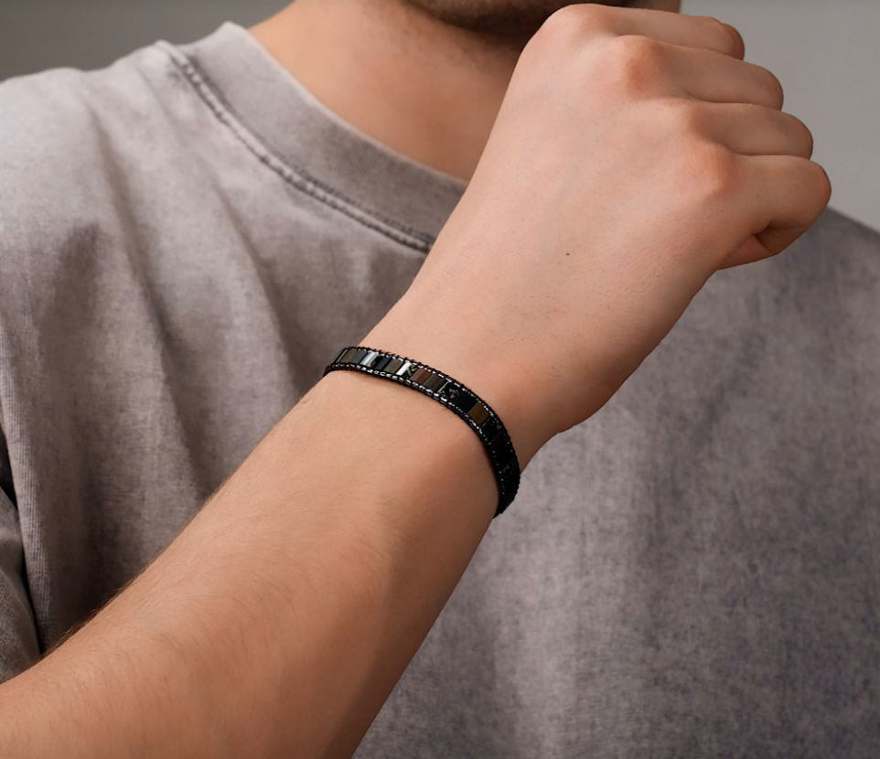 Bracelet en acier avec alpanites — 3