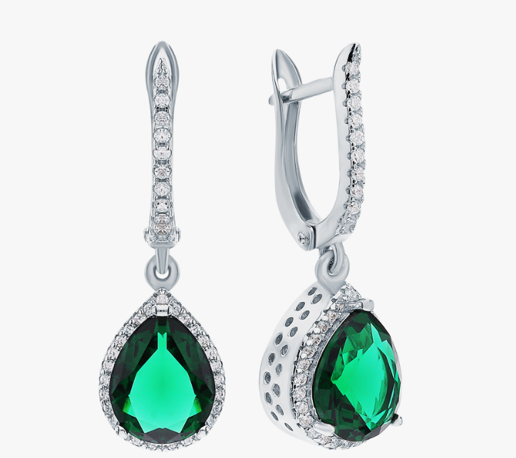 Boucles d'oreilles en argent ornées d'alpanites et de zirconiums cubiques