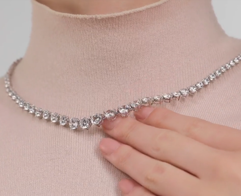 Collier argent 929-Zircon — 3