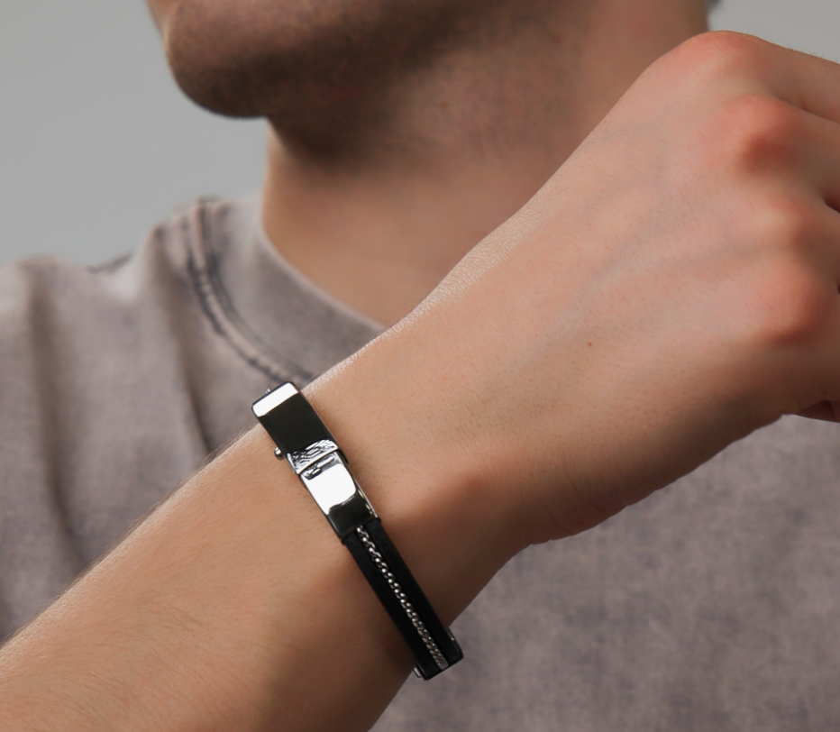 Bracelet en acier homme no — 2