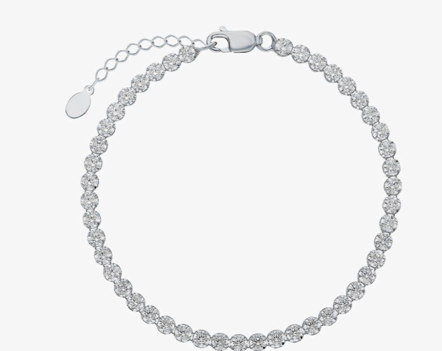 Bracelet en argent avec zircon cubique zir
