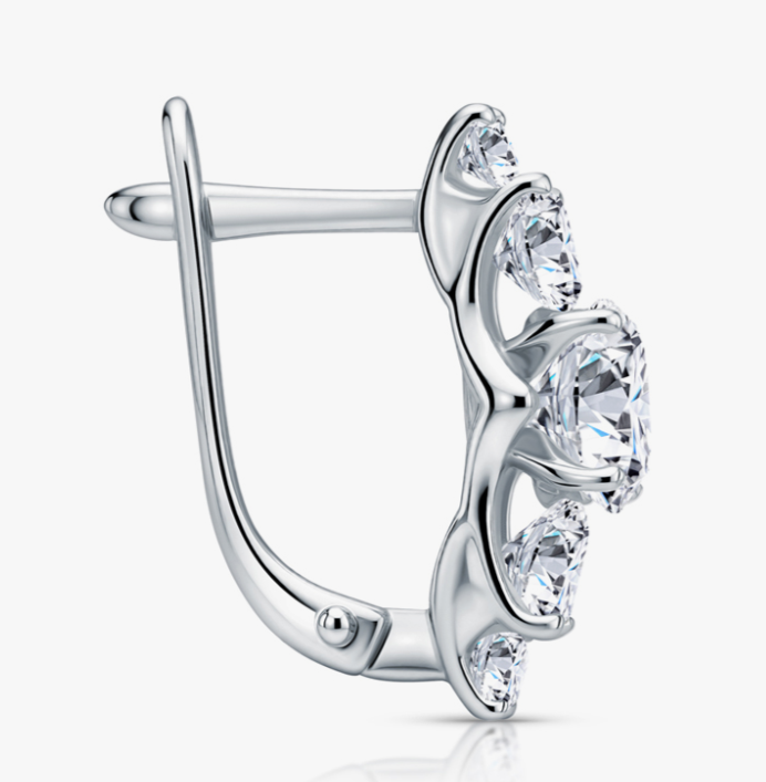 Boucles en argent avec zircon cubique — 2