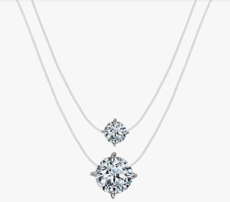 Collier en argent avec zircon cubique double