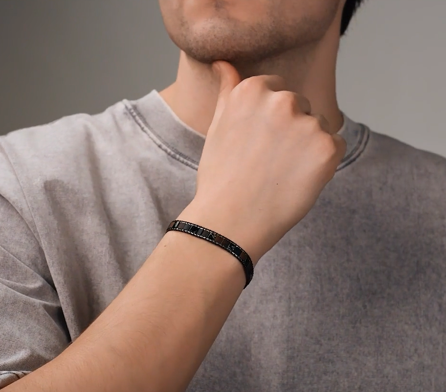 Bracelet en acier avec alpanites — 4