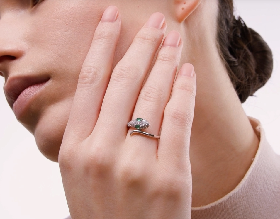 Bague en argent avec zircon cubique serpon — 3