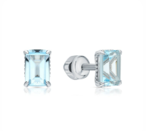 Boucles d'oreilles en argent de topazes naturelles