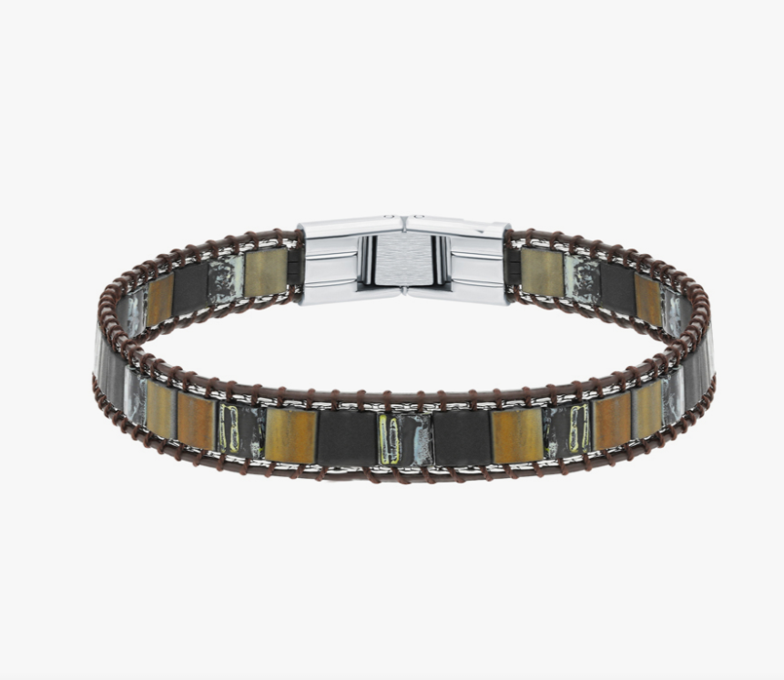 Bracelet en acier avec alpanites