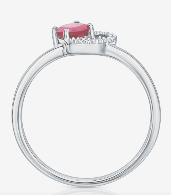 Bague en argent avec rubis naturel et oxyde de zirconium — 2
