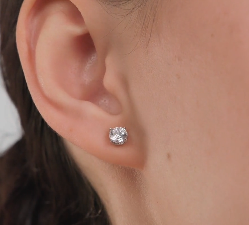 Boucles d'oreillesen argent 925 et zircon cubique — 3