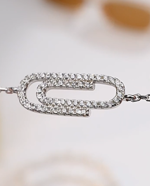Bracelet en argent avec zircon — 2
