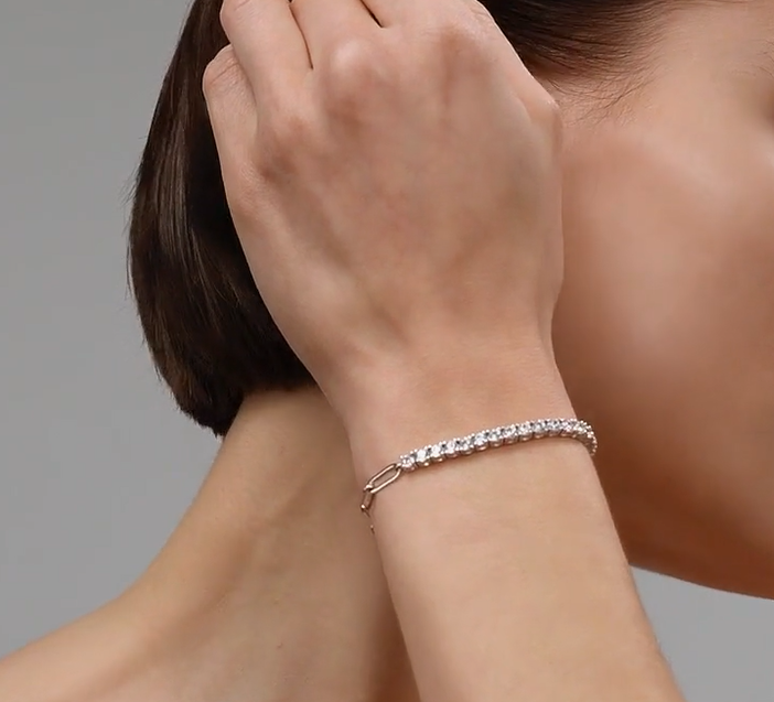 Bracelet en argent avec zircon cubique — 4