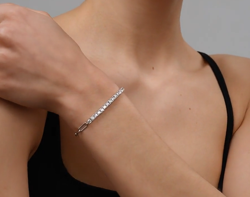 Bracelet en argent avec zircon cubique — 3
