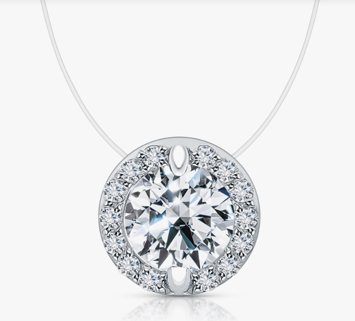 Collier en or blanc avec zircon cubique